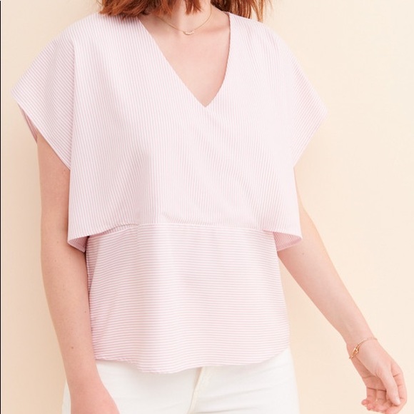 No Less Than Tops - 🆕 No Less Than Powder Pink Cape Sleeve Blouse